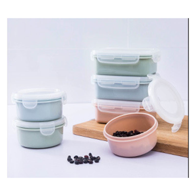 Kis műanyag frissen tartó doboz Hordozható hűtőszekrény gyümölcs lezárt tál kerek, összecsukható Bento doboz környezetbarát élelmiszer tároló tartály