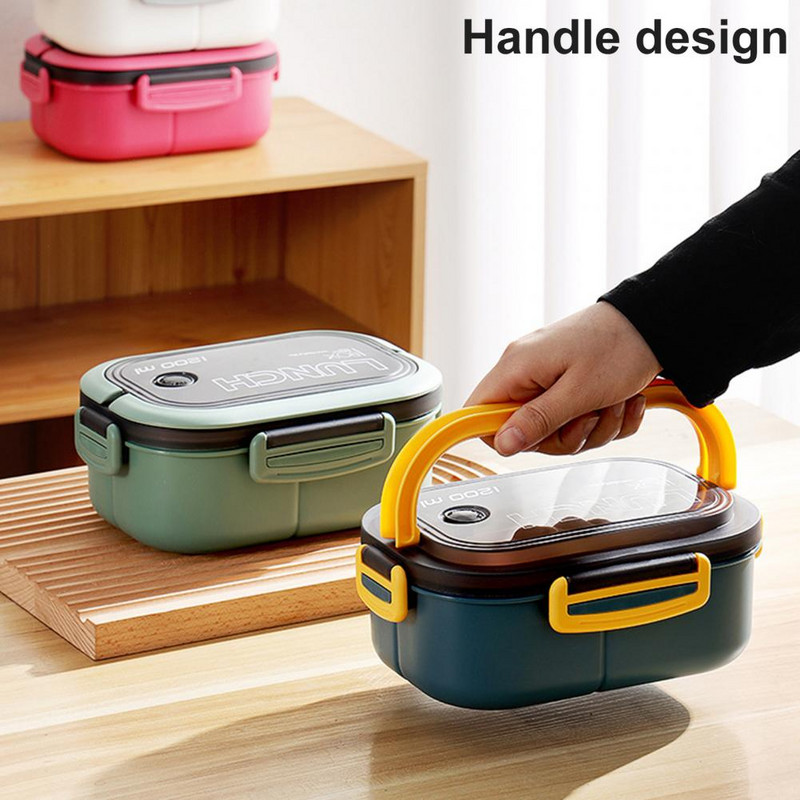 1200 ml kasulik Bento Box Suure mahutavusega multifunktsionaalne 4 värvi mikrolaineahjus ohutu Bento konteiner