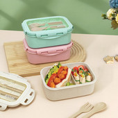 850ML obedár, veľkokapacitná prenosná bento krabica, dvojpriehradková nádoba na bento s riadom, kancelárske potreby