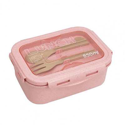 850ML obedár, veľkokapacitná prenosná bento krabica, dvojpriehradková nádoba na bento s riadom, kancelárske potreby