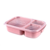 Nisuõlgedest lõunakarp Kolme kambriga Bento Box mikrolaineahjuga toit Kuumakindel lekkekindel sööginõud Puuviljad Case Koolikontor