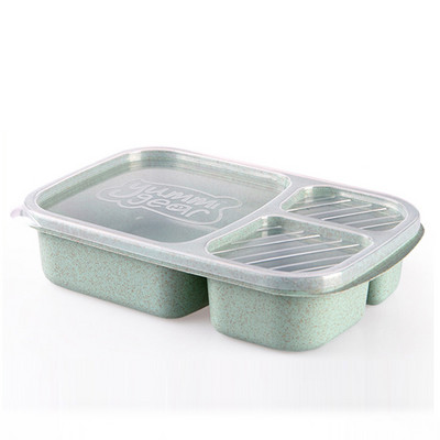 Nisuõlgedest lõunakarp Kolme kambriga Bento Box mikrolaineahjuga toit Kuumakindel lekkekindel sööginõud Puuviljad Case Koolikontor