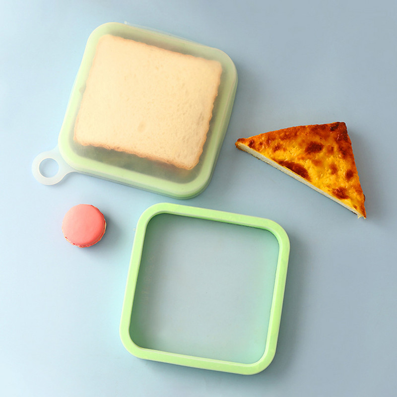 Prijenosna kutija za tost za sendviče Silikon za višekratnu upotrebu za djecu Školsko putovanje Ručak Bento Posuđe za službenike blagajne