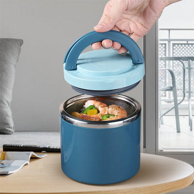 Supitermos Toidupurgi isoleeritud lõunasöögikonteiner Bento kast külma kuuma toidu jaoks. Roostevabast terasest söögikarp koos käepidemega