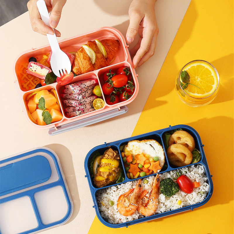 Badu Bg Кутия за обяд Bento Box 1000 Ml 4 отделения Bento Lunch Box Контейнер за микровълнова