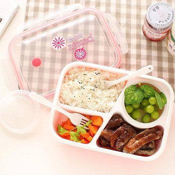 Пластмасова кутия за обяд Bento Кутия за обяд в микровълнова фурна с купа за супа Преносим контейнер за храна Кутии за съхранение Детска кутия за обяд Училищен пикник