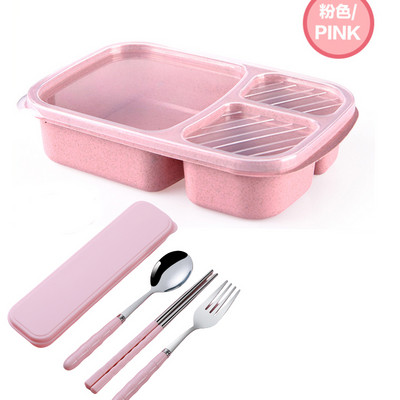 Kutija za ručak Pšenična slama Posuđe za jelo Posuda za pohranu hrane Djeca Djeca Škola Ured Prijenosna Bento kutija Torba za ručak Mikrovalna pećnica