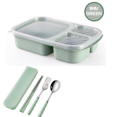 Kutija za ručak Pšenična slama Posuđe za jelo Posuda za pohranu hrane Djeca Djeca Škola Ured Prijenosna Bento kutija Torba za ručak Mikrovalna pećnica