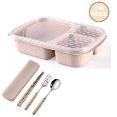 Kutija za ručak Pšenična slama Posuđe za jelo Posuda za pohranu hrane Djeca Djeca Škola Ured Prijenosna Bento kutija Torba za ručak Mikrovalna pećnica