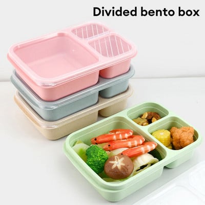 Φορητό Bento Box Τσάντα μεσημεριανού γεύματος Σχολικό Γραφείο Φούρνος μικροκυμάτων Κουτί μεσημεριανού γεύματος Κουτί αποθήκευσης τροφίμων Δοχείο σερβίτσιο από άχυρο σίτου για παιδιά ενήλικες