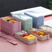 Japonský slamený obedár, 2/3 vrstvy, pšeničná slamka, bento boxy, riad v mikrovlnnej rúre, nádoba na skladovanie potravín, obedár, kuchynské potreby