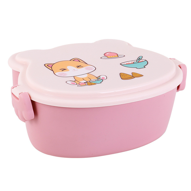 Dvojitý obedár pre školákov Bento, nepriepustný plastový kreslený anime, prenosný mikrovlnný obal na potraviny, školský obedár