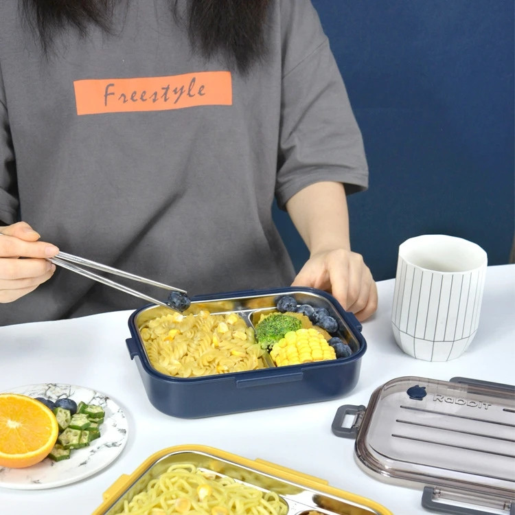 Izoliuota priešpiečių dėžutė nerūdijančio plieno mokinių mokyklinė dėžutė pietų stalo reikmenys Bento maisto talpyklos laikymo pusryčių dėžutės išvežimas