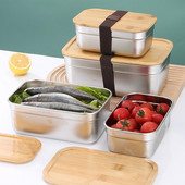 550/850 ml Bento Lunch Box Kontejner Kutija za sushi s poklopcem od bambusa od nehrđajućeg čelika u japanskom stilu Ured za svakodnevni život