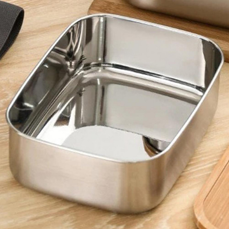 550/850 ml Bento Lunch Box Kontejner Kutija za sushi s poklopcem od bambusa od nehrđajućeg čelika u japanskom stilu Ured za svakodnevni život