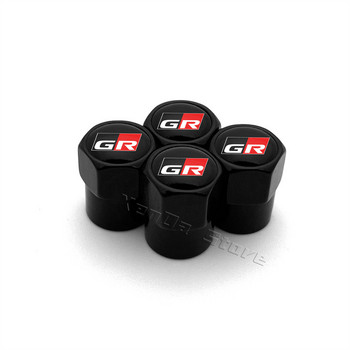 4бр. Капачки на клапани за гуми на автомобилни джанти Въздушен ствол за Toyota GR Sport Gazoo Racing Yaris 86 Corolla Hilux Supra C-HR Аксесоари за тапи за гуми