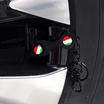 Καπάκια βαλβίδας αέρα ελαστικών τροχών αυτοκινήτου Καλύμματα στελέχους για VW Benz Renault Audi BMW Fiat Alfa Romeo Ιταλία Αυτοκόλλητα σημαία Αξεσουάρ στυλ