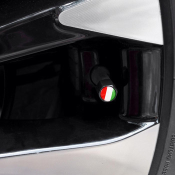 Капачки за въздушни клапани за гуми на автомобилни колела Капаци на стеблата за VW Benz Renault Audi BMW Fiat Alfa Romeo Стикери за флагове на Италия Стайлинг аксесоари