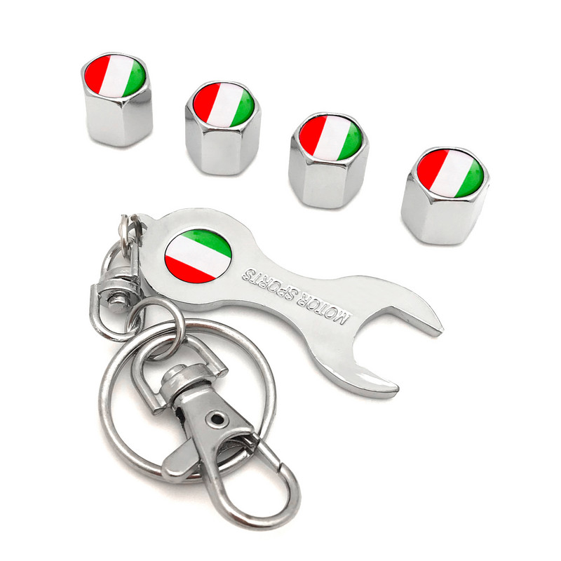 Automobilių ratų padangų oro vožtuvų dangteliai koto dangteliai, skirti VW Benz Renault Audi BMW Fiat Alfa Romeo Italijos vėliavos lipdukai stiliaus priedai