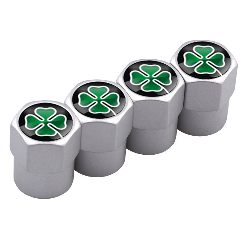 Keturių lapų dobilo vožtuvų dangteliai, skirti Alfa Romeo 147 155 56 GT 159 Stelvio Mito Giulia Giulietta ratų padangos koto dangtelio automobilio priedai