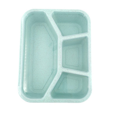 Mikrohullámú ebédlődoboz 4 rács Búzaszalma étkészlet Élelmiszertároló konténer Gyermek Iskola Hordozható Bento Doboz BPA Ingyenes Gyerekeszközök