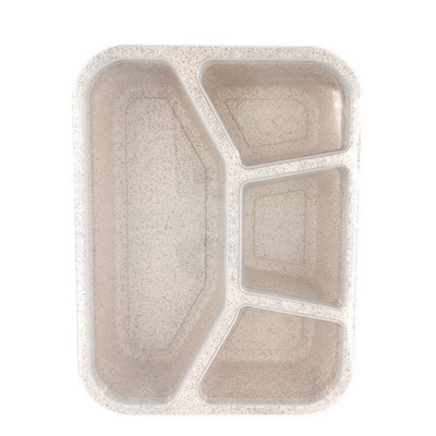 Mikrohullámú ebédlődoboz 4 rács Búzaszalma étkészlet Élelmiszertároló konténer Gyermek Iskola Hordozható Bento Doboz BPA Ingyenes Gyerekeszközök