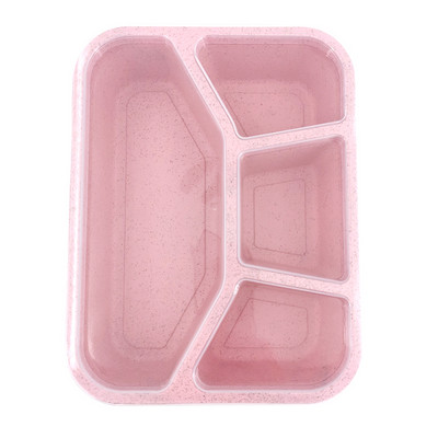 Mikrohullámú ebédlődoboz 4 rács Búzaszalma étkészlet Élelmiszertároló konténer Gyermek Iskola Hordozható Bento Doboz BPA Ingyenes Gyerekeszközök