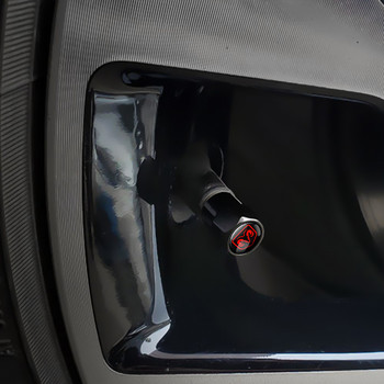 4 τεμ. Καπάκια βαλβίδας ελαστικών αυτοκινήτου Αλουμινένιο κάλυμμα βαλβίδας αέρα ελαστικών για Dodge Caliber Journey ram durango Charger SRT Αξεσουάρ ελαστικών αυτοκινήτου