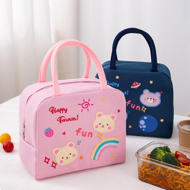Torba za kutiju za ručak za učenike, umetak za džepnu rashladnu torbu, mačka, zec, termo torba, kutija za ručak, paket za led, torba za piknik, hranu, torba za ručak