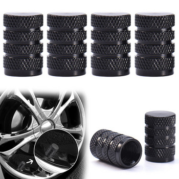Универсални 4PCS капачки на стеблото на клапаните за автомобилни гуми Сменяеми черни алуминиеви клапани за автоматични колела Аксесоари за капак за прах за автомобил камион