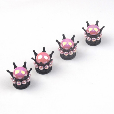 4 tk Crown Bling Diamond autorehvi õhuklapi varrekorgid Auto ratta varre õhuklapi tolmukatted veoauto mootorratta tolmukindlad korgid