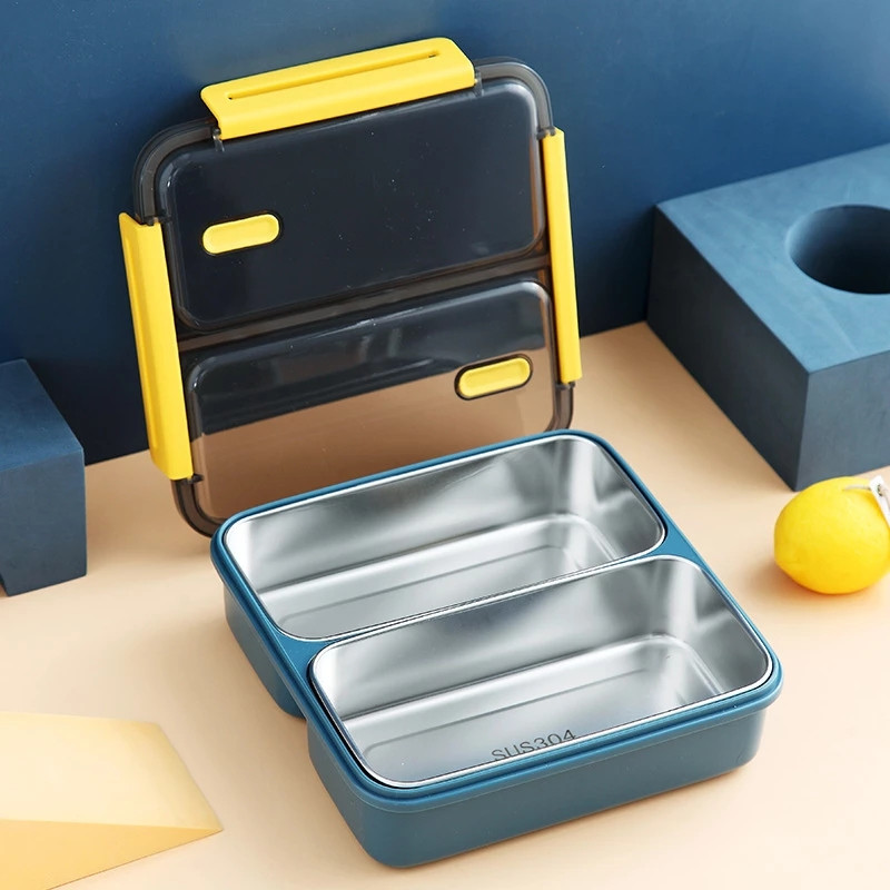 Cutie de prânz din oțel inoxidabil 304 Cutie Bento pentru lucrător de birou Container de prânz pentru elevi de școală Cutie de depozitare a alimentelor, Dropshipping