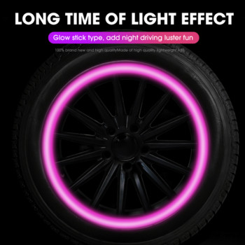 Нова автомобилна гума Светеща розова лилава капачка на клапана Прахоустойчив капак Автомобилна гума за мотоциклетна гума Стъбло Нощни светещи капачки