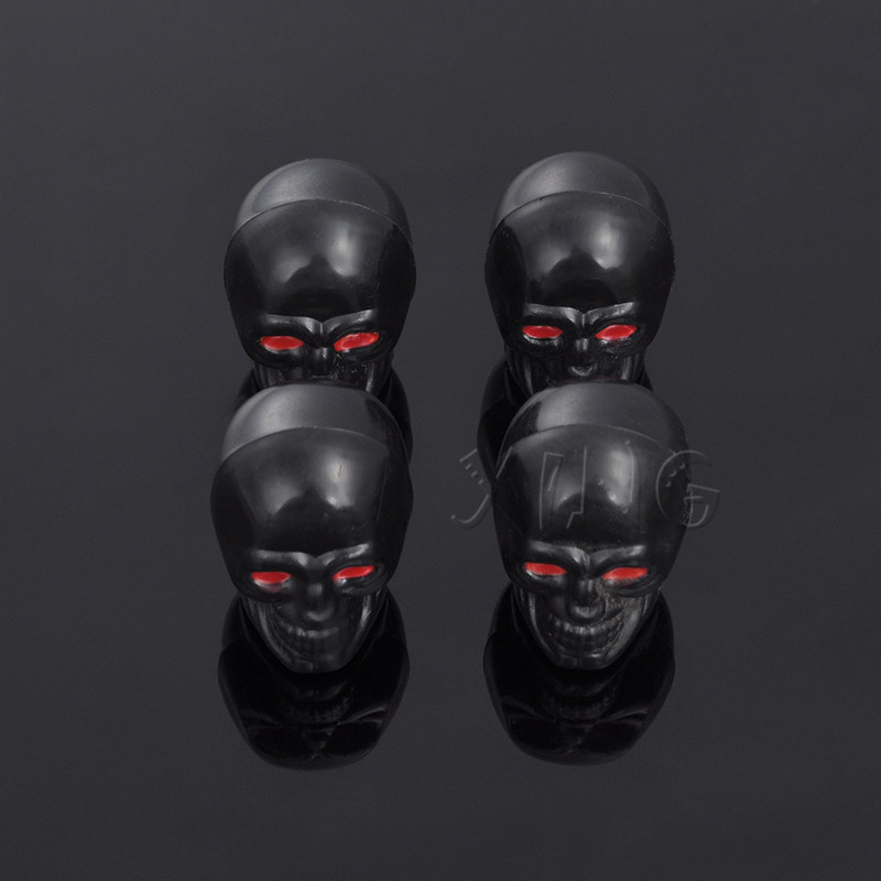 4vnt./komplektas Fashion Skull Automobilių ratų padangų ratlankių vožtuvų dangteliai motociklo padangos oro koto dangtelis nuo dulkių, skirtas BMW Audi VW priedams