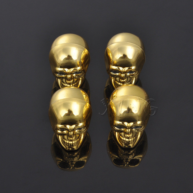 4vnt./komplektas Fashion Skull Automobilių ratų padangų ratlankių vožtuvų dangteliai motociklo padangos oro koto dangtelis nuo dulkių, skirtas BMW Audi VW priedams