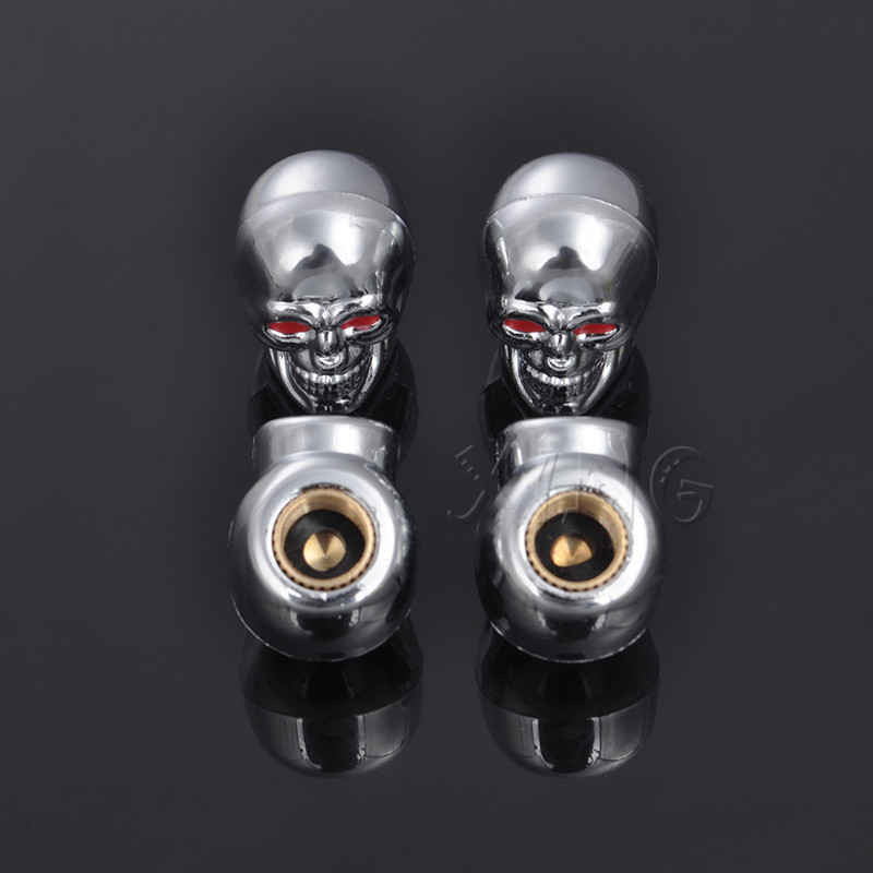 4vnt./komplektas Fashion Skull Automobilių ratų padangų ratlankių vožtuvų dangteliai motociklo padangos oro koto dangtelis nuo dulkių, skirtas BMW Audi VW priedams