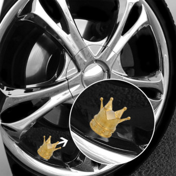 Crown Styling Капачка на клапана за автомобилни гуми Стеблото на въздушния клапан Прахоустойчиво Велосипед Прахоустойчиво покритие Капачки за ствол на джантата на гумата Декорация на гуми