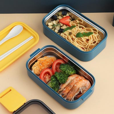 Βάση Bento 1500ML Πόρπη Bento Box Κλείσιμο αεραγωγού Ανυψωμένο κάτω μέρος Ανθεκτικό στη θερμότητα Καπάκι στεγανοποίησης με προστασία από διαρροές Εξοικονόμηση χώρου Εξοικονόμηση χώρου