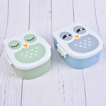 Cute Cartoon Owl Lunch Box Δοχείο τροφίμων Κουτί αποθήκευσης Φορητό παιδικό φοιτητικό κουτί γεύματος Bento Box δοχείο με θήκες