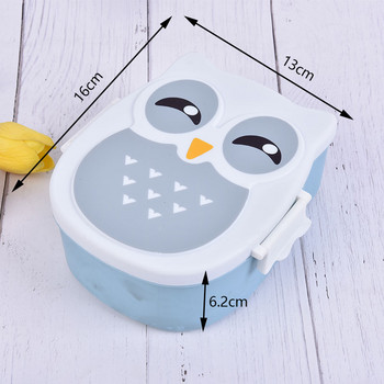 Cute Cartoon Owl Lunch Box Δοχείο τροφίμων Κουτί αποθήκευσης Φορητό παιδικό φοιτητικό κουτί γεύματος Bento Box δοχείο με θήκες