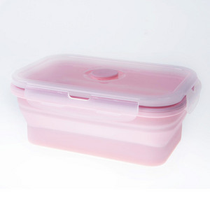 FDA 350/500/800ML Bento kutija za mikrovalnu pećnicu Silikonska sklopiva kutija za ručak, prijenosna plastična posuda za salatu, voće i hranu Kutija za pohranu