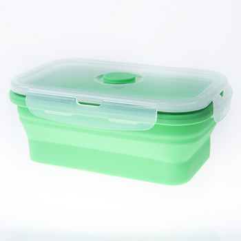 FDA 350/500/800ML Кутия за микровълнова фурна Bento Силиконова сгъваема кутия за обяд Преносима пластмасова салата Плодове Контейнер за храна Кутия за съхранение