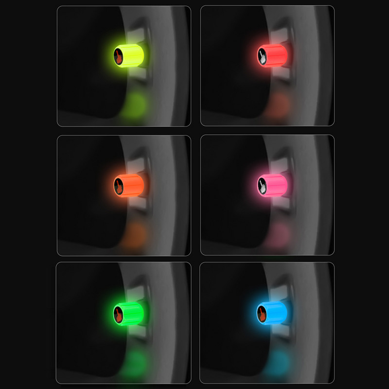 Automobilių sauga Universalūs fluorescenciniai automobilių padangų vožtuvų dangteliai, patvarūs padangų slėgio dangteliai daugeliui automobilių, motociklų, sunkvežimių, dviračių