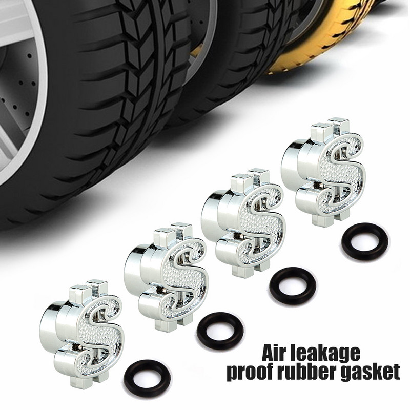 4/8 buc. Capace supape anvelope, simbol dolar roata anvelope capace roata anvelope capac stil auto pentru masina, SUV, camion, bicicleta, motocicleta