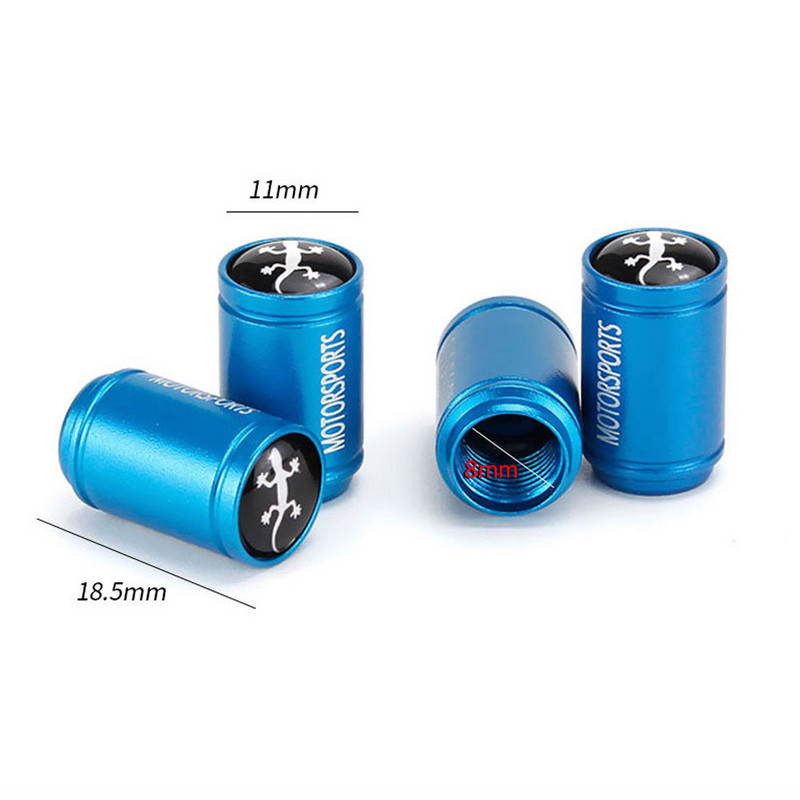 TQQTQQ 4Pcs/Set aluminijske legure Gecko Style kapa ventila gume Kapice ventila ventila kotača za automobile