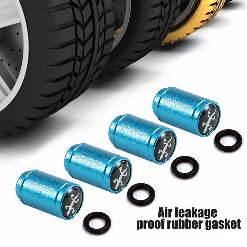 TQQTQQ 4Pcs/Set aluminijske legure Gecko Style kapa ventila gume Kapice ventila ventila kotača za automobile