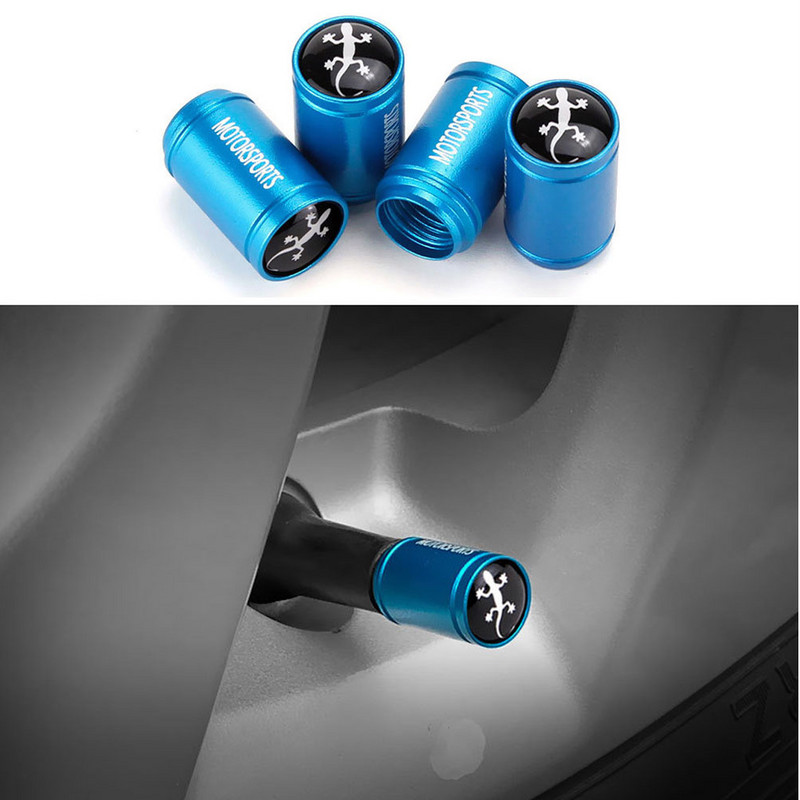 TQQTQQ 4Pcs/Set aluminijske legure Gecko Style kapa ventila gume Kapice ventila ventila kotača za automobile