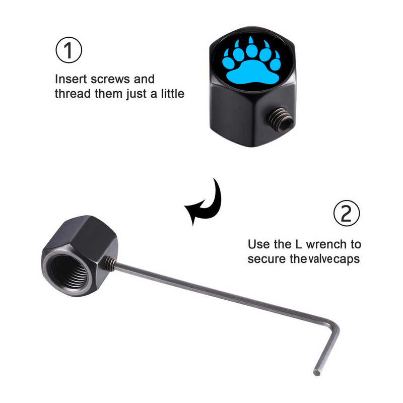 1 set čepova ventila za gume protiv krađe, metalnih s gumenim prstenom, poklopca otpornog na prašinu, univerzalnog za automobile, bicikle, motocikle