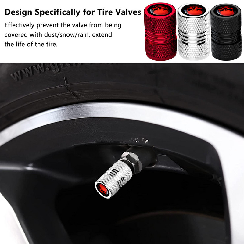 4Pcs/Set Kapice ventila gume Otporne na koroziju Nepropusne Anodizirana legura za teške uvjete rada Univerzalna za automobile Bicikl Kamion Motocikl