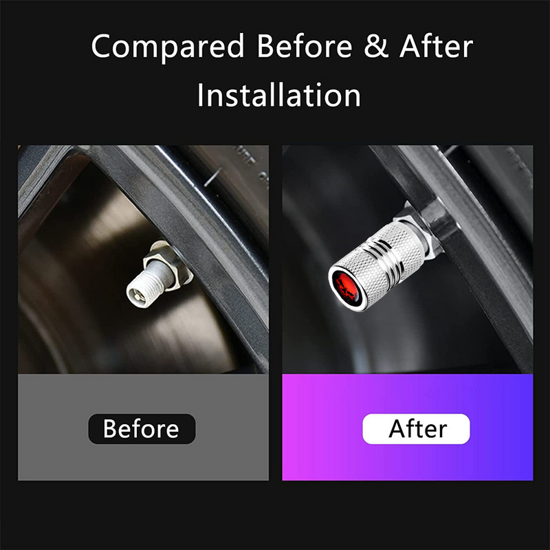 4Pcs/Set Kapice ventila gume Otporne na koroziju Nepropusne Anodizirana legura za teške uvjete rada Univerzalna za automobile Bicikl Kamion Motocikl